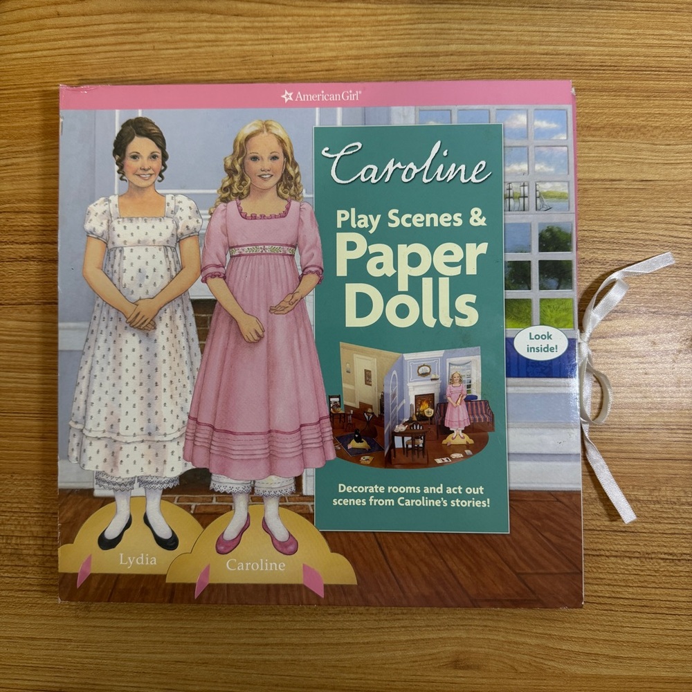 Vintage 2012 American Girl Caroline Play Scenes & Paper Dolls - Pink and White